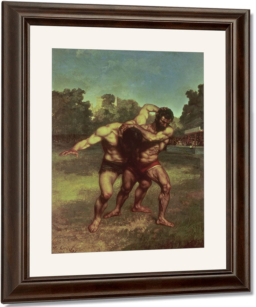 The Wrestlers By Jean Desire Gustave Courbet Fine Art Print