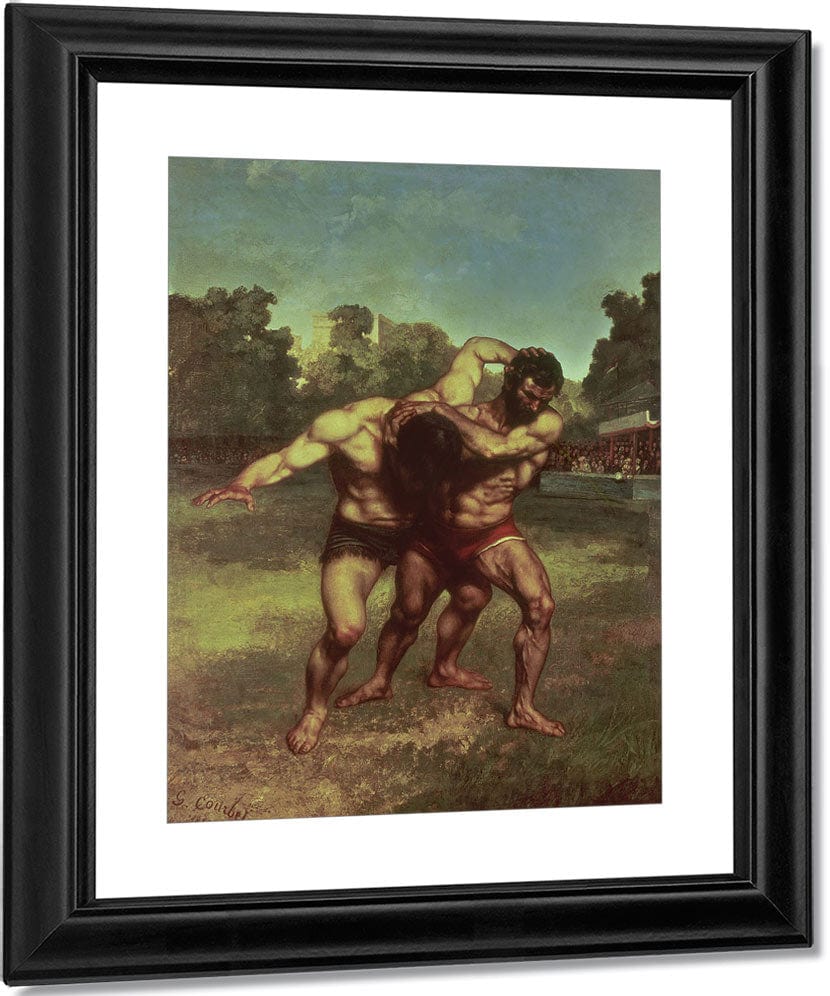 The Wrestlers By Jean Desire Gustave Courbet Fine Art Print