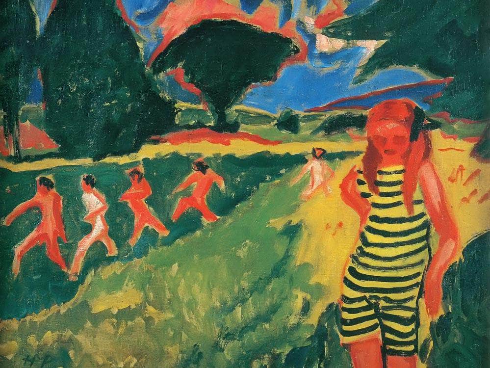 The Yellow And Black Swimsuit M9 Max Pechstein Fine Art Print