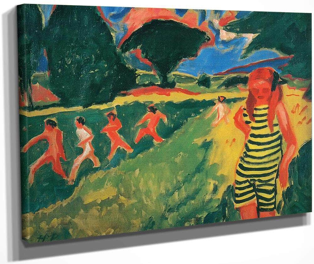 The Yellow And Black Swimsuit M9 Max Pechstein Fine Art Print