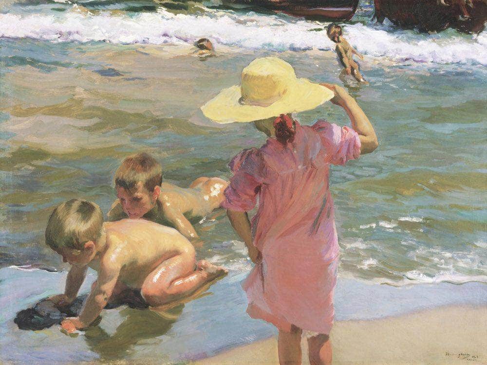 The Young Amphibians By Joaquin Sorolla Y Bastida Fine Art Print
