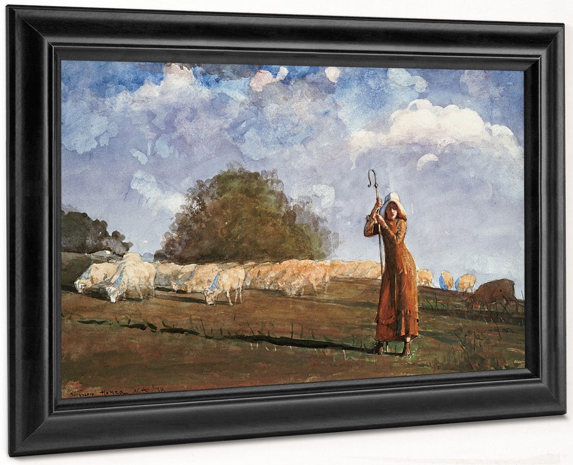 The Young Shepherdess By Winslow Homer Fine Art Print