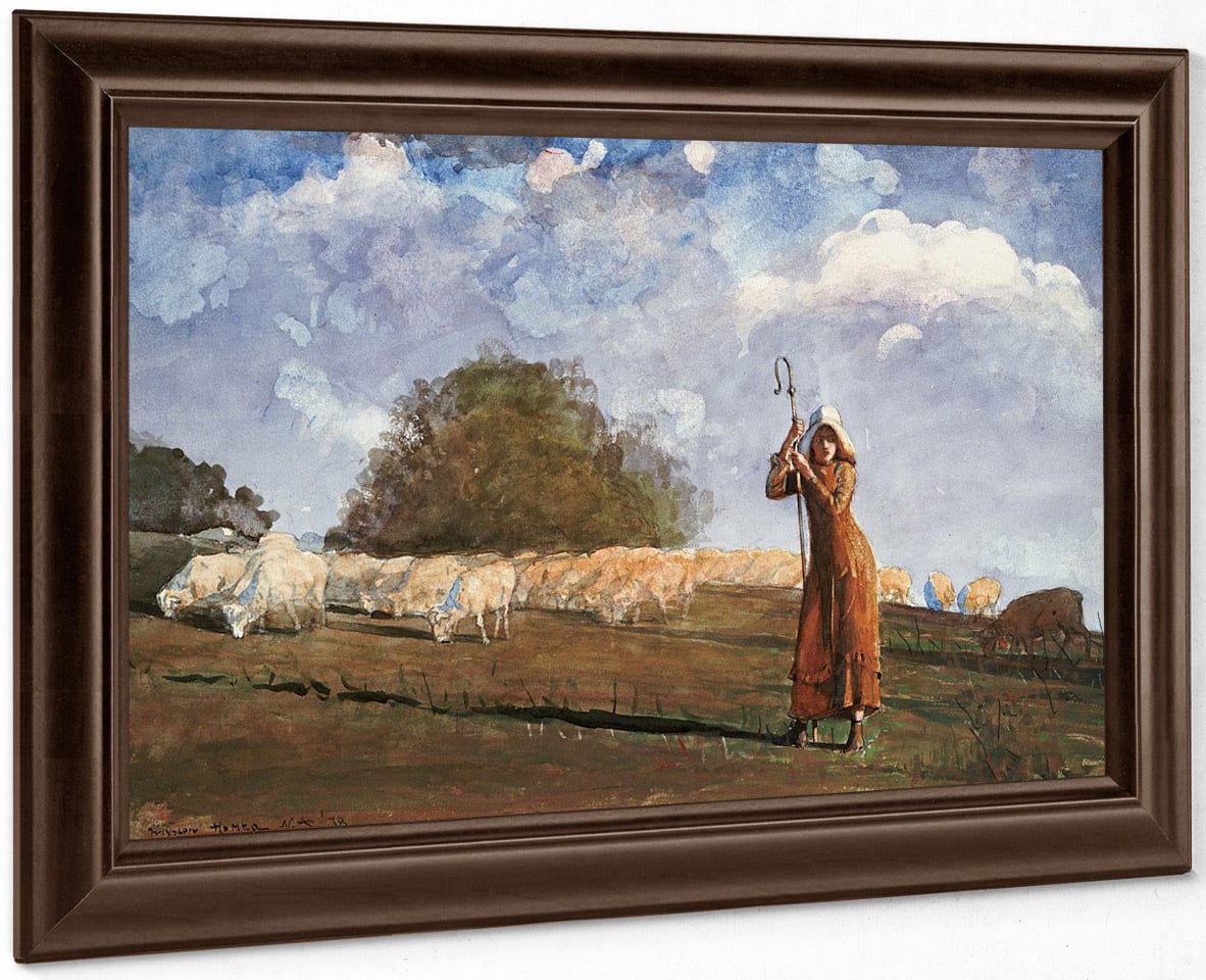 The Young Shepherdess By Winslow Homer Fine Art Print