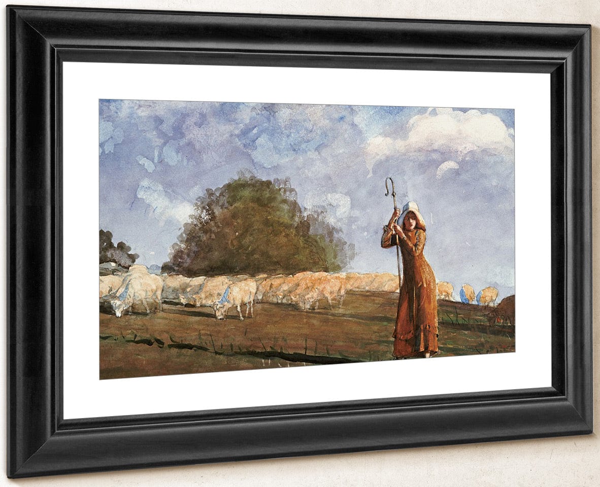 The Young Shepherdess By Winslow Homer Fine Art Print