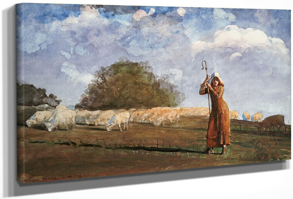 The Young Shepherdess By Winslow Homer Fine Art Print