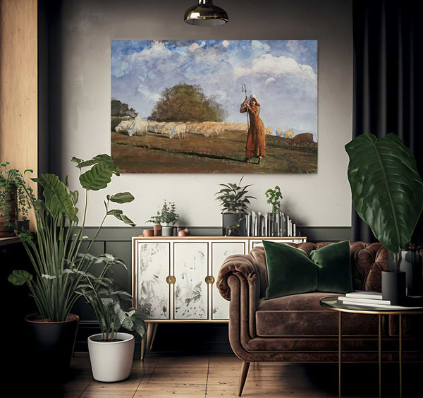 The Young Shepherdess By Winslow Homer Fine Art Print