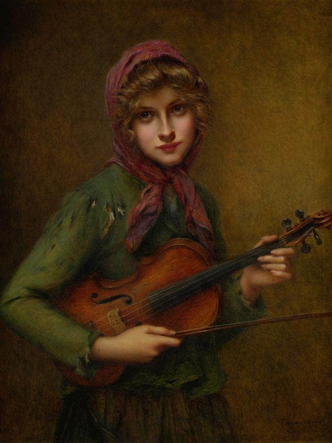 The Young Violinist By Francis Martin Kavel Fine Art Print