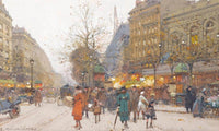 Theatre Du Gymnase Boulevard De Bonne Nouvelle By Eugene Galien Laloue Fine Art Print