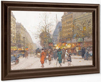 Theatre Du Gymnase Boulevard De Bonne Nouvelle By Eugene Galien Laloue Fine Art Print