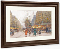 Theatre Du Gymnase Boulevard De Bonne Nouvelle By Eugene Galien Laloue Fine Art Print