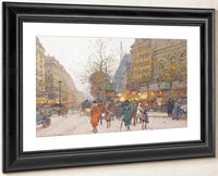 Theatre Du Gymnase Boulevard De Bonne Nouvelle By Eugene Galien Laloue Fine Art Print