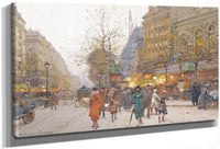 Theatre Du Gymnase Boulevard De Bonne Nouvelle By Eugene Galien Laloue Fine Art Print