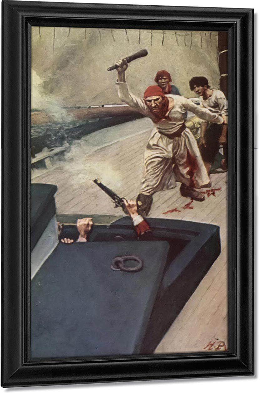 Then The Real Fight Began By Howard Pyle Fine Art Print