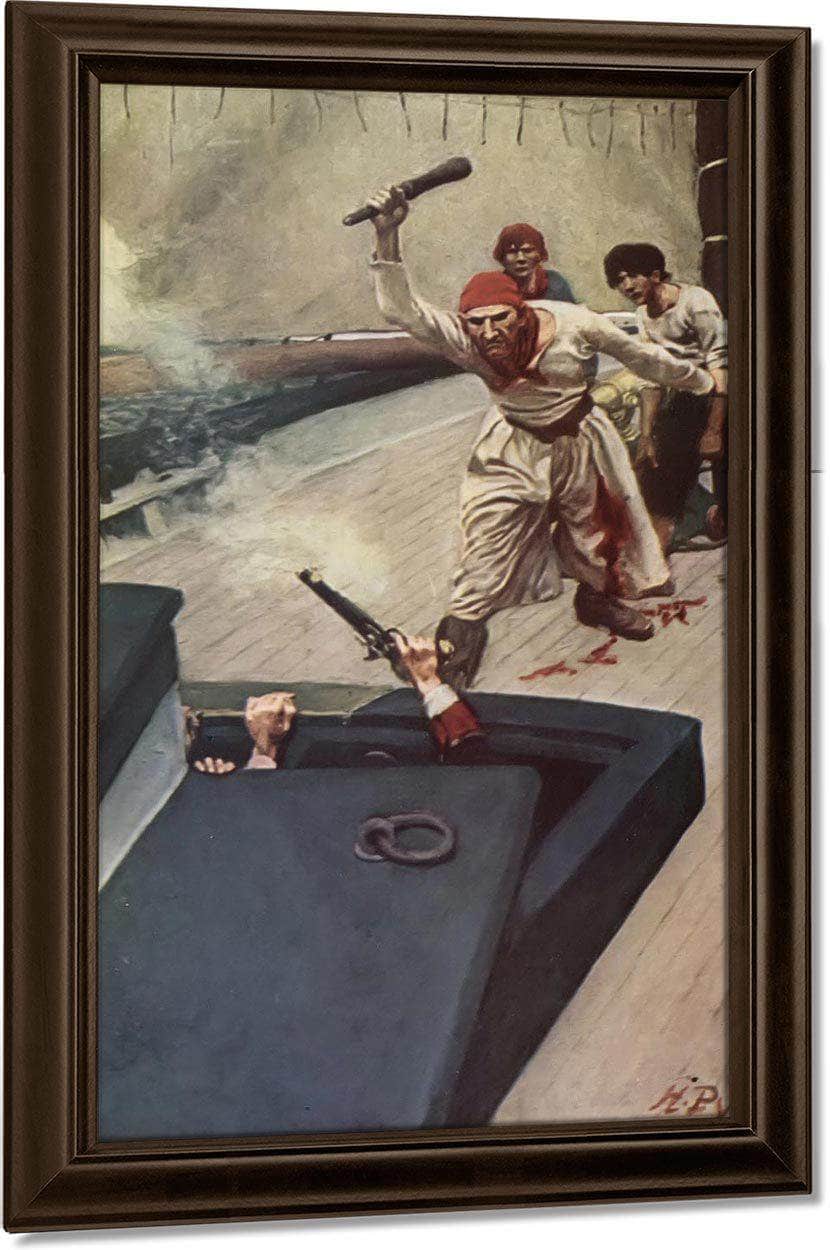 Then The Real Fight Began By Howard Pyle Fine Art Print