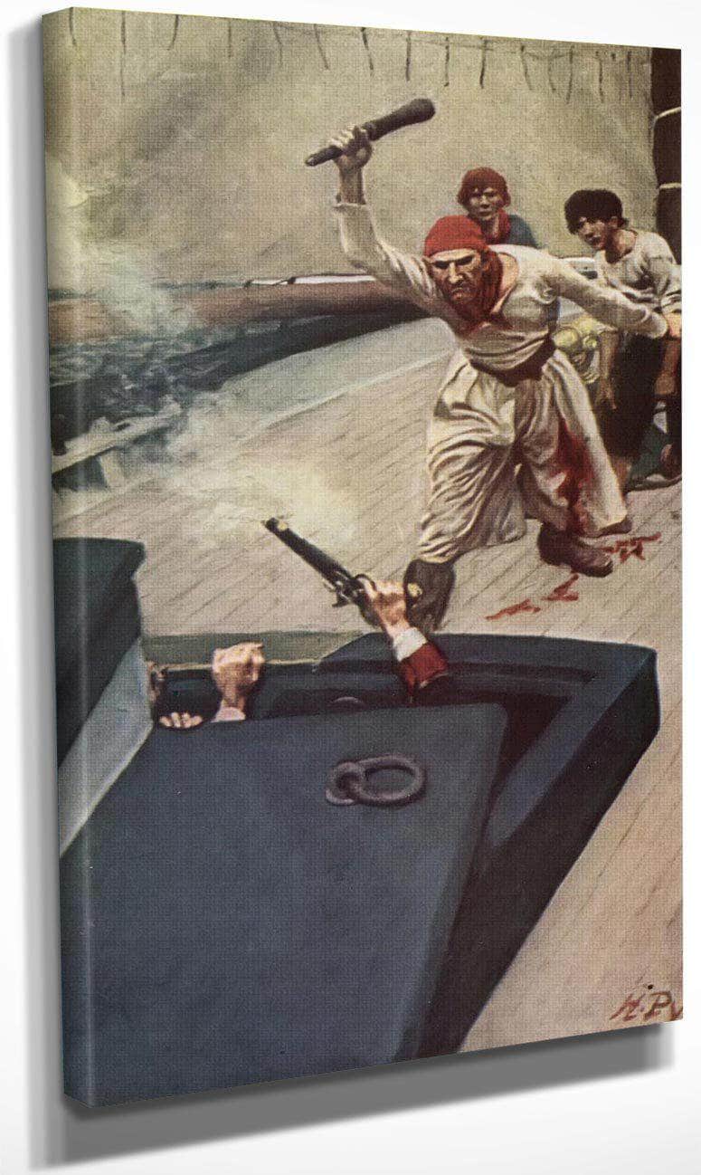 Then The Real Fight Began By Howard Pyle Fine Art Print