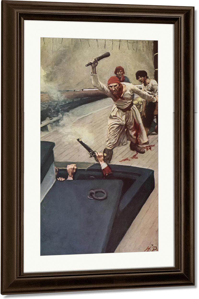 Then The Real Fight Began By Howard Pyle Fine Art Print
