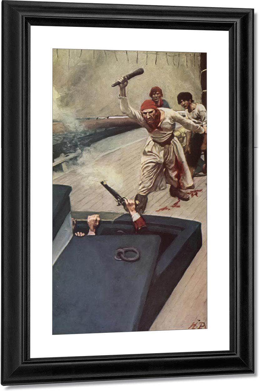 Then The Real Fight Began By Howard Pyle Fine Art Print