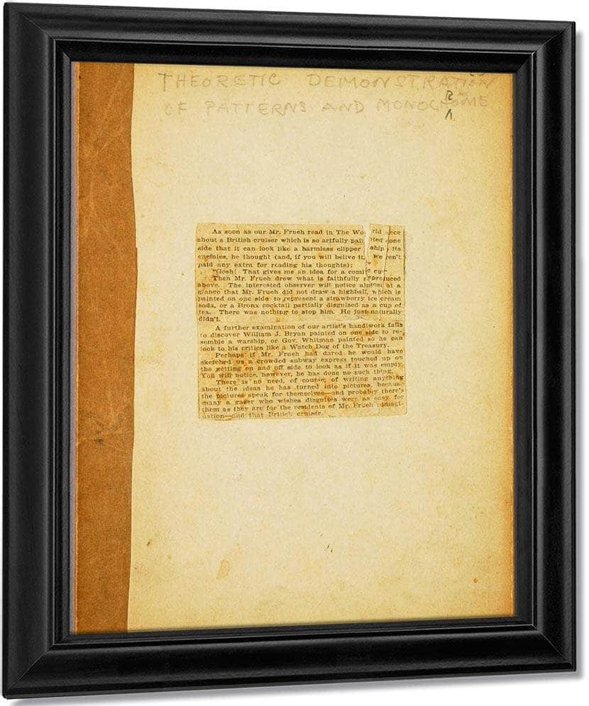 Theoretic Demonstration, Study Folder For Book Concealing Coloration In The Animal Kingdom By Abbott Handerson Thayer Fine Art Print