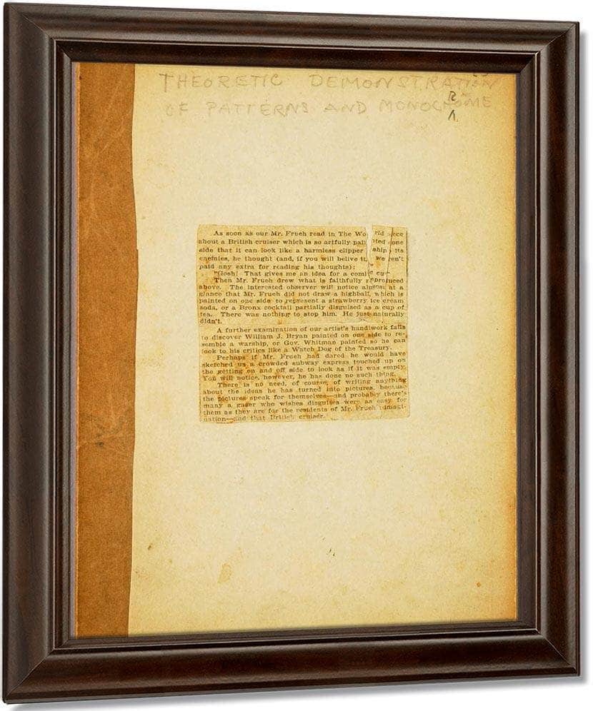 Theoretic Demonstration, Study Folder For Book Concealing Coloration In The Animal Kingdom By Abbott Handerson Thayer Fine Art Print