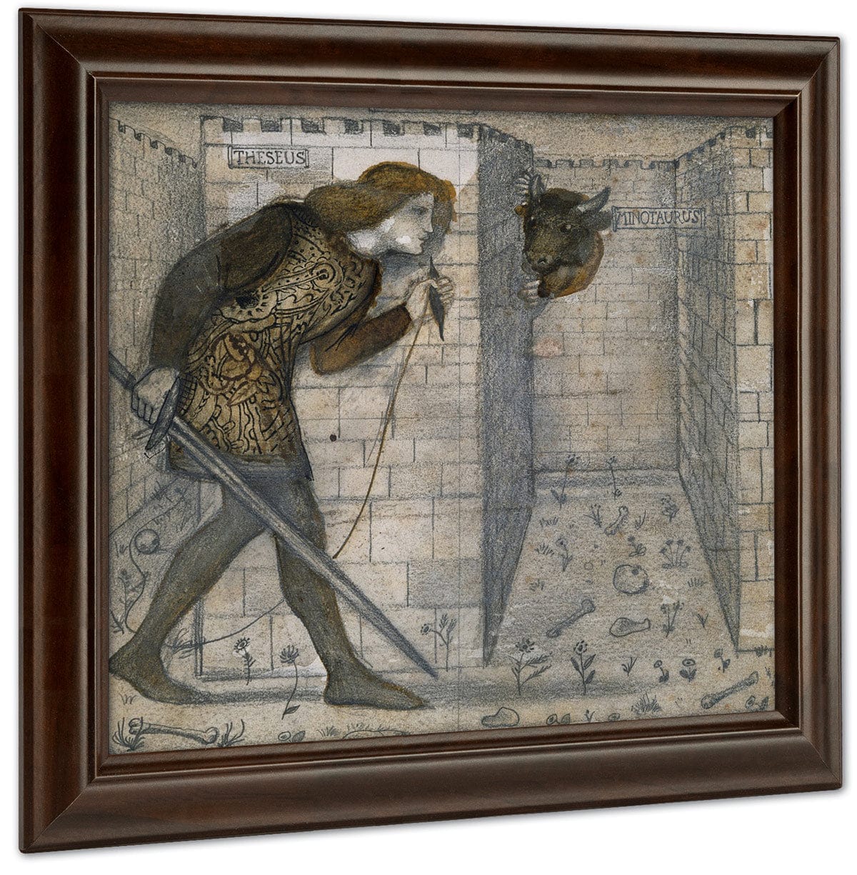 Theseus And The Minotaur 1861 By Edward Burne Jones Fine Art Print