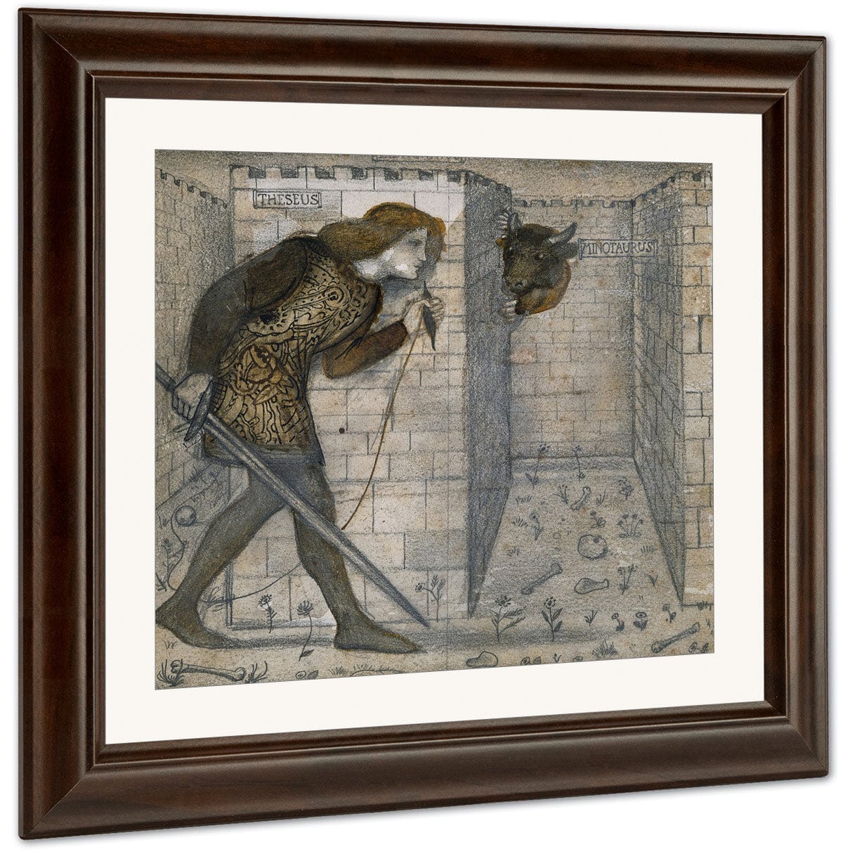 Theseus And The Minotaur 1861 By Edward Burne Jones Fine Art Print