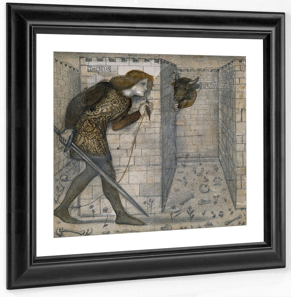 Theseus And The Minotaur 1861 By Edward Burne Jones Fine Art Print