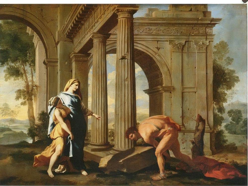 Theseus Finding His Fathers Sword By Nicholas Poussin Fine Art Print