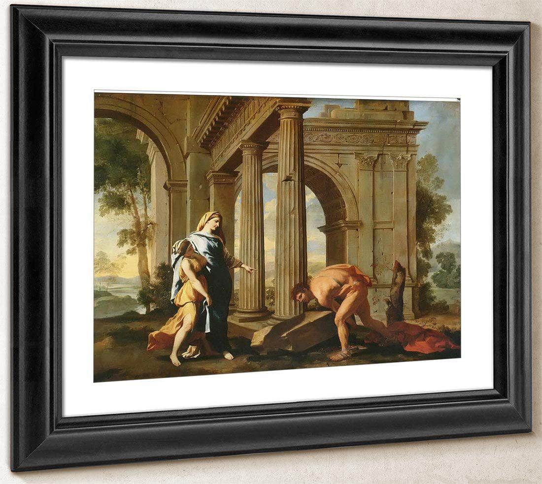 Theseus Finding His Fathers Sword By Nicholas Poussin Fine Art Print