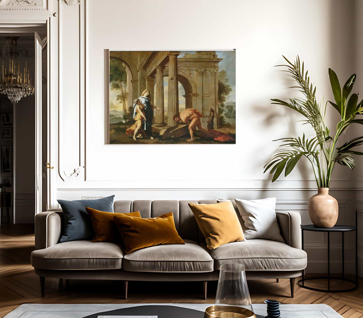 Theseus Finding His Fathers Sword By Nicholas Poussin Fine Art Print