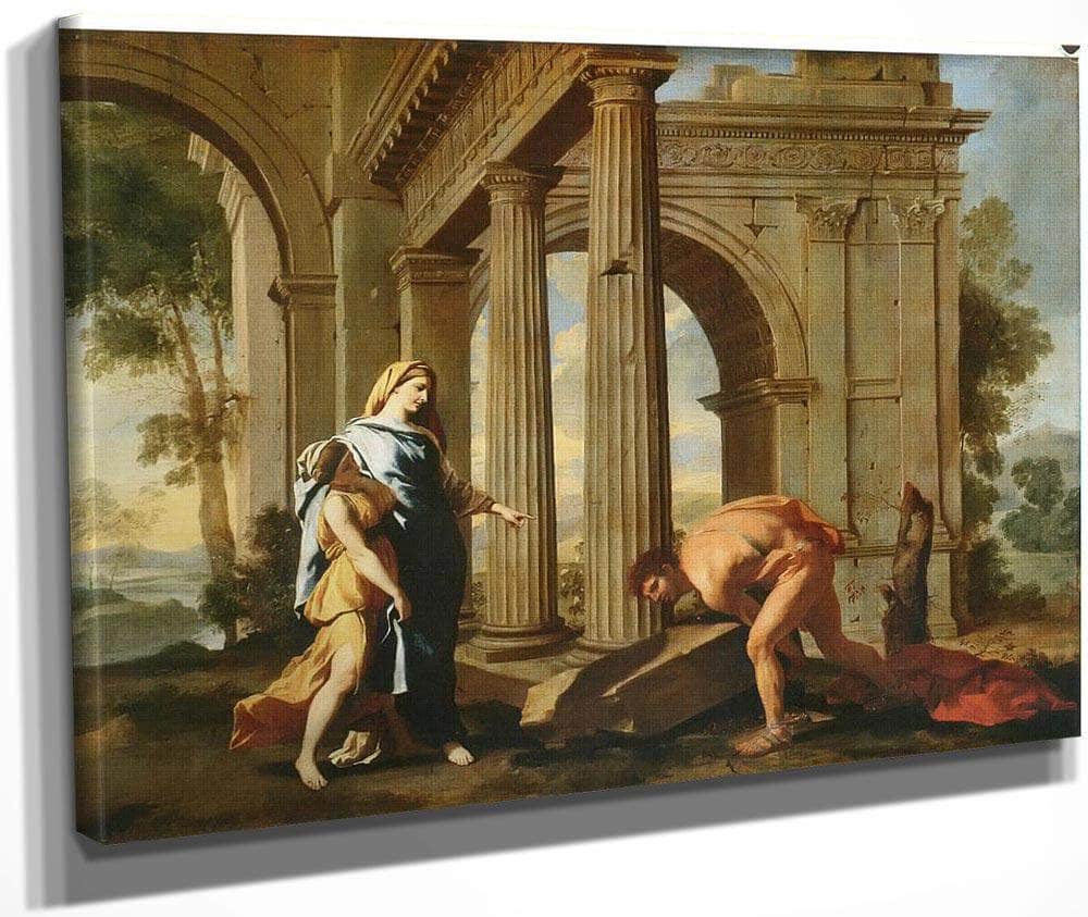 Theseus Finding His Fathers Sword By Nicholas Poussin Fine Art Print
