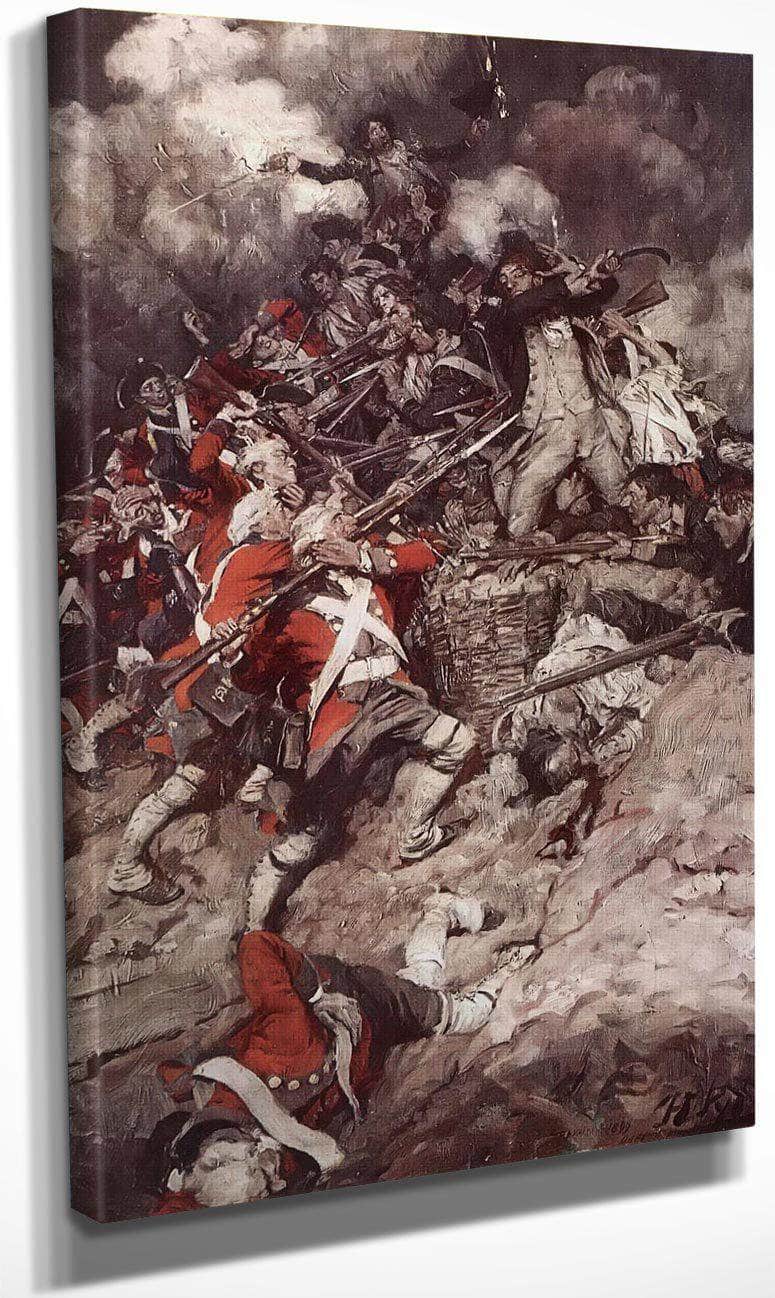 They Scrambled Up The Parapet And Went Over The Top Pell Mell Upon The British By Howard Pyle Fine Art Print