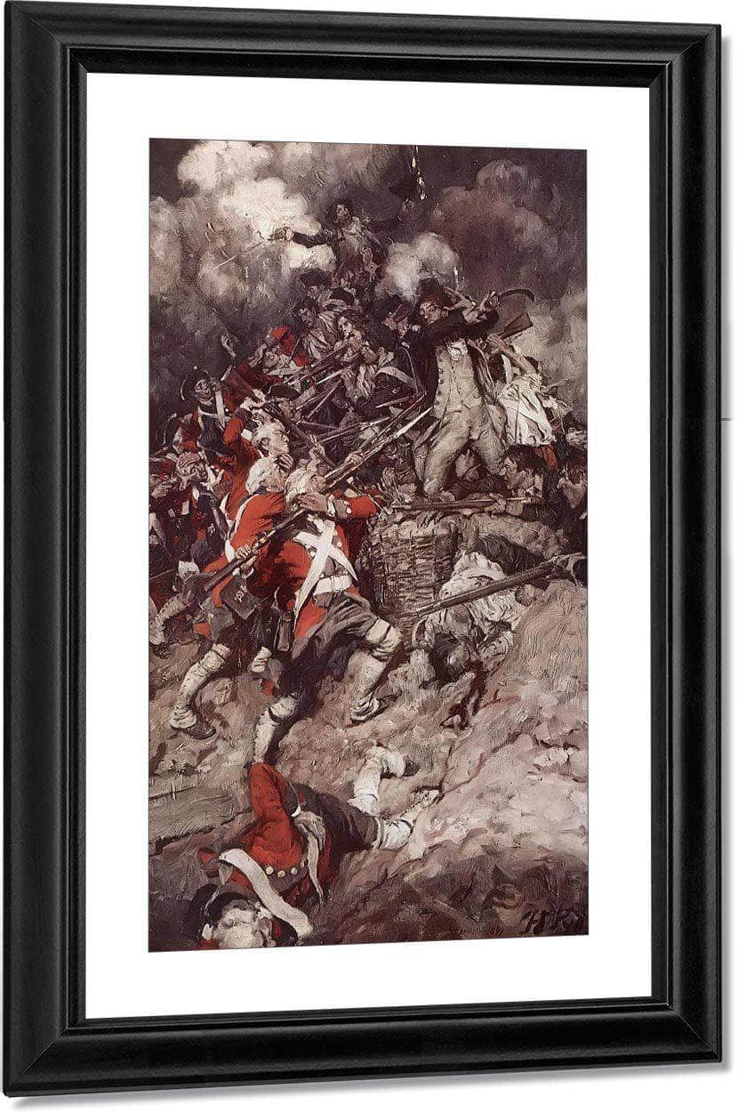 They Scrambled Up The Parapet And Went Over The Top Pell Mell Upon The British By Howard Pyle Fine Art Print