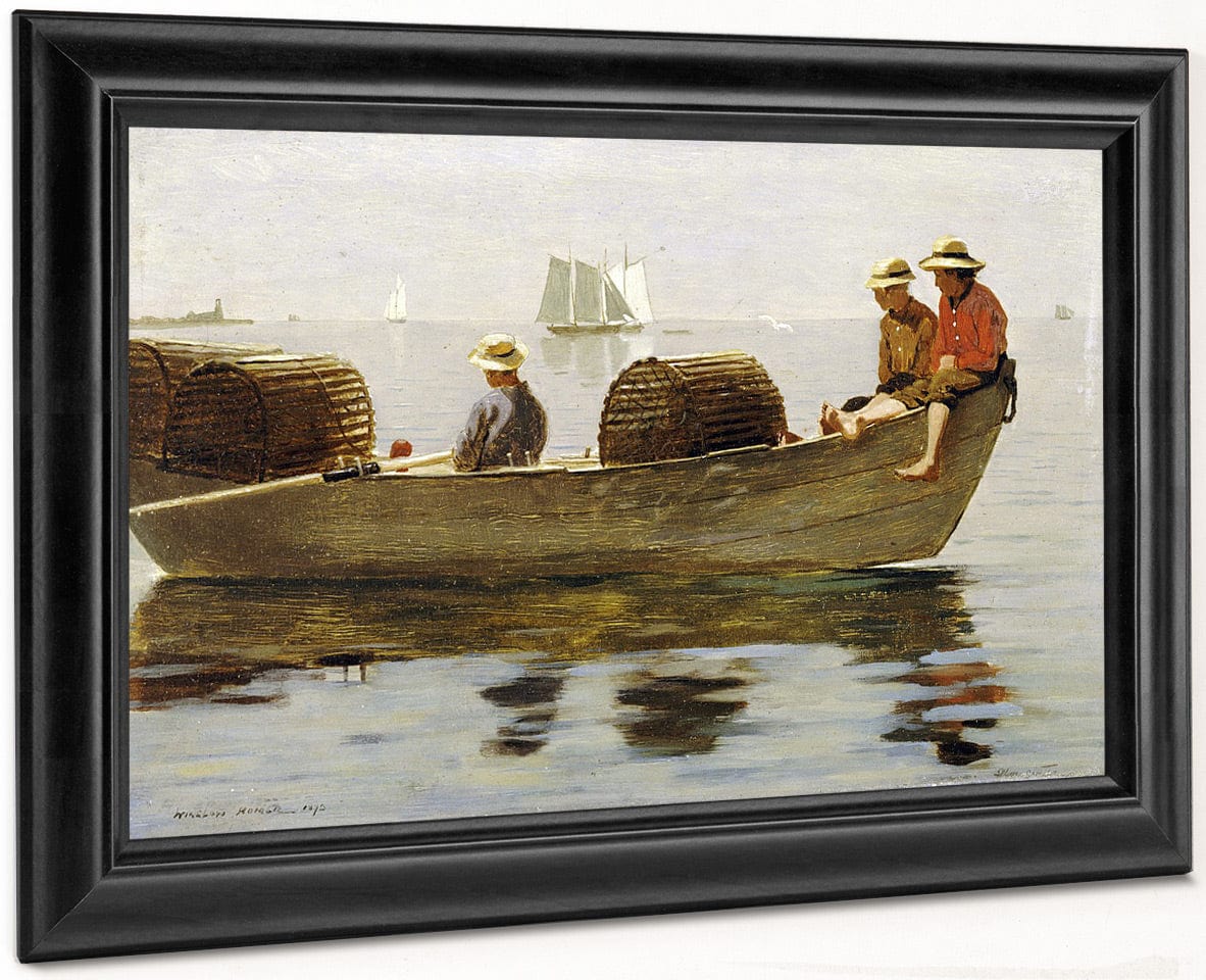 Three Boys In A Dory By Winslow Homer Fine Art Print