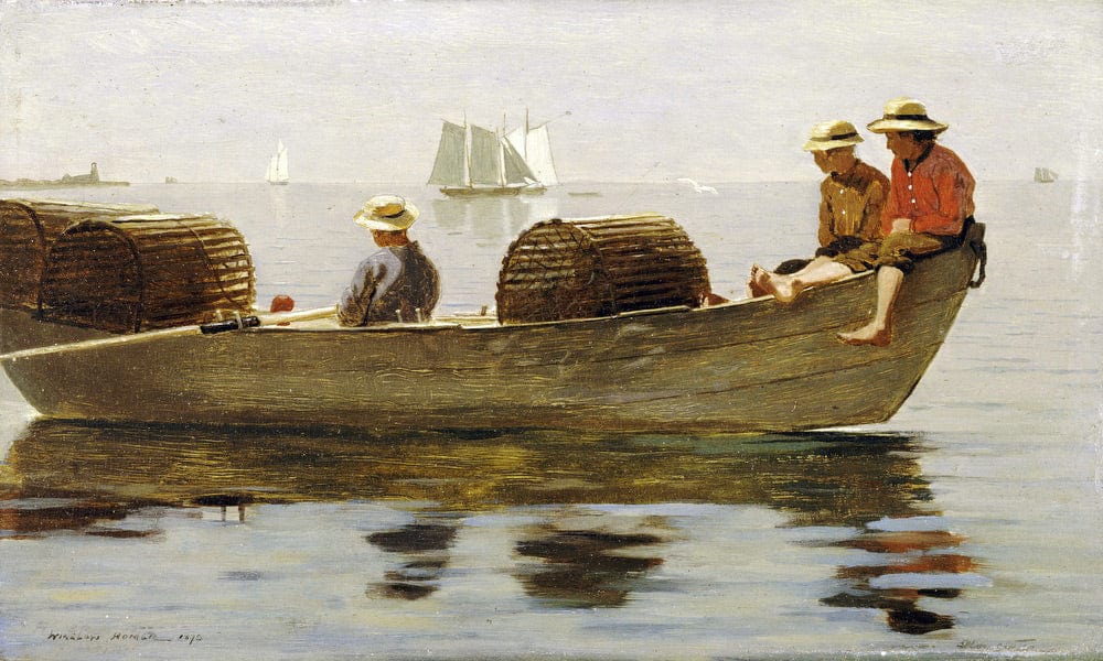 Three Boys In A Dory By Winslow Homer Fine Art Print
