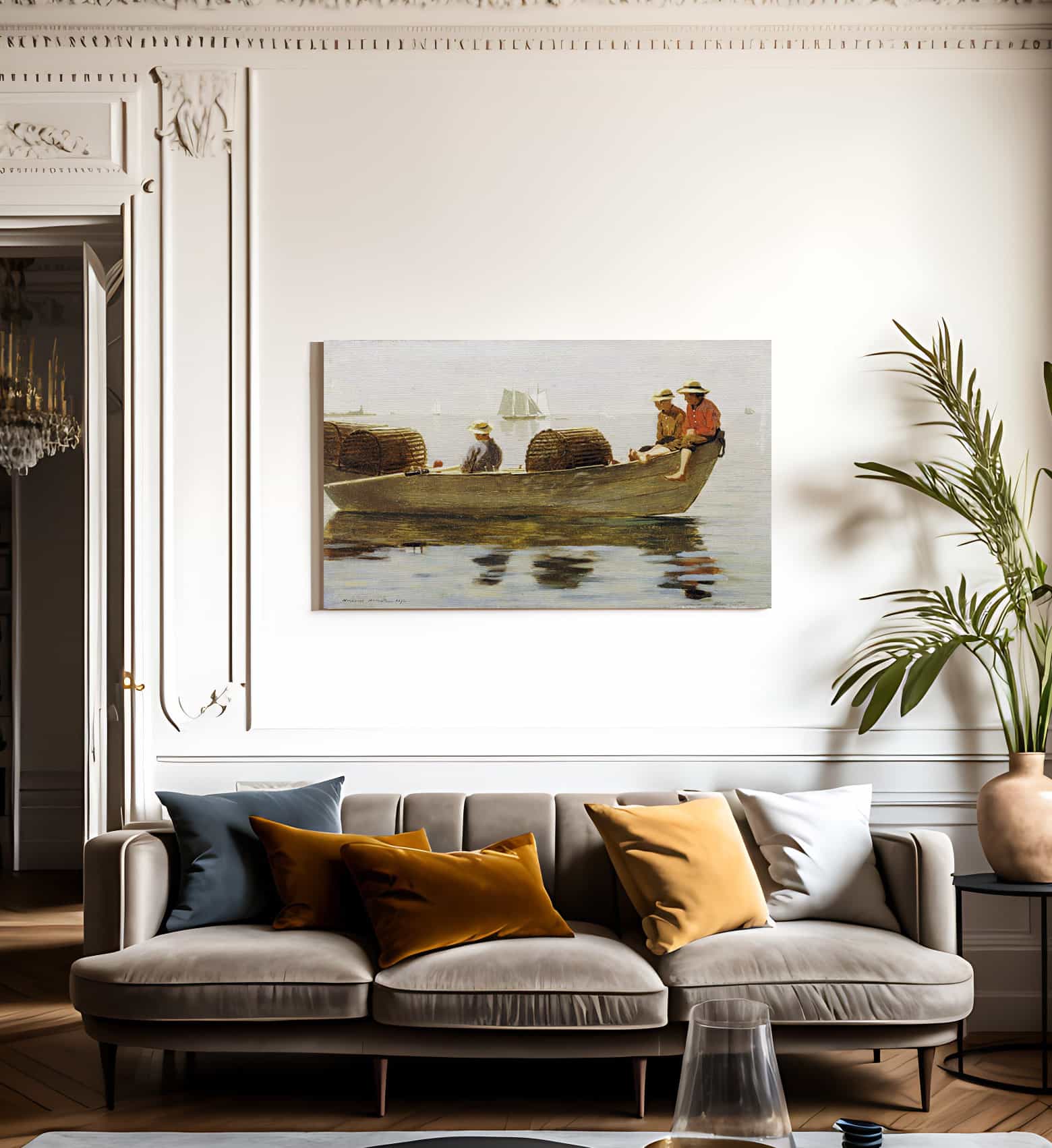Three Boys In A Dory By Winslow Homer Fine Art Print