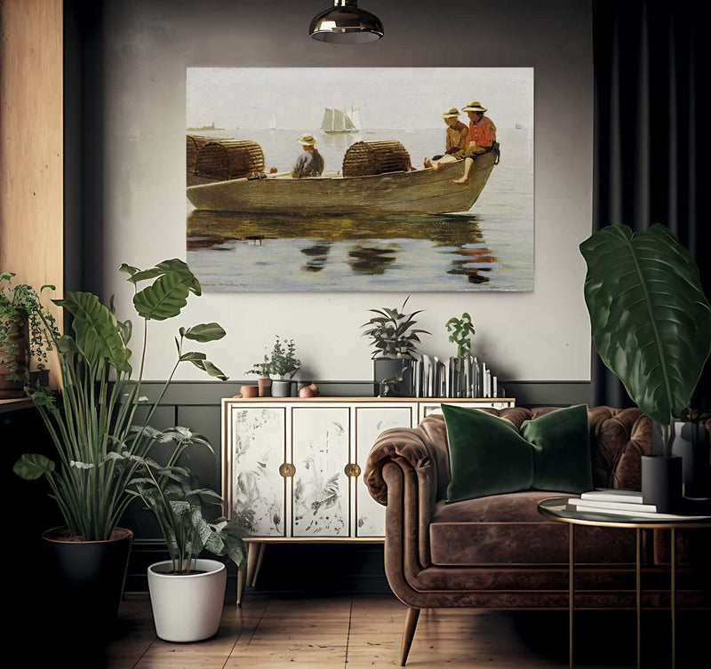 Three Boys In A Dory By Winslow Homer Fine Art Print