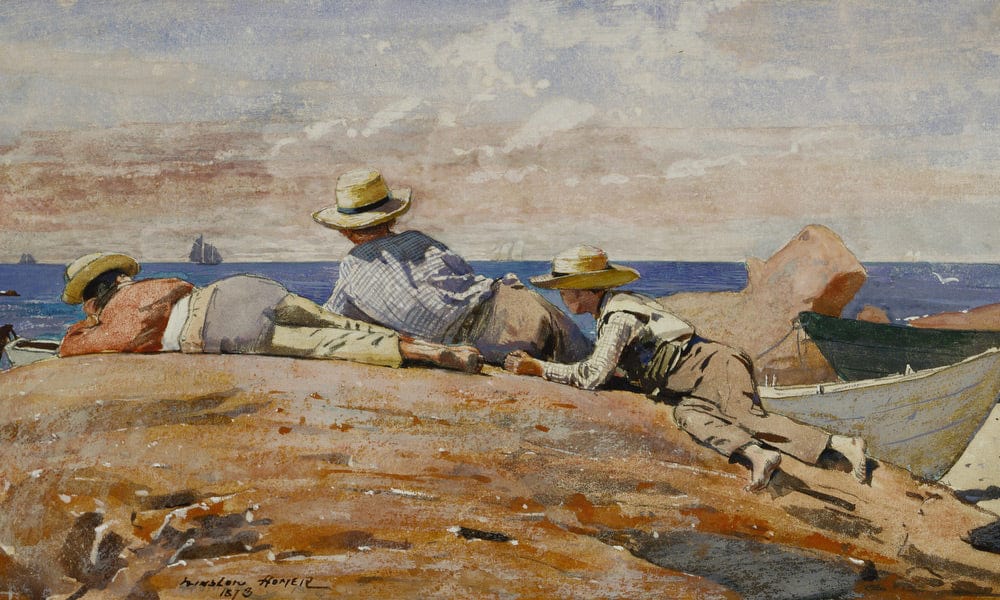 Three Boys On The Shore By Winslow Homer Fine Art Print