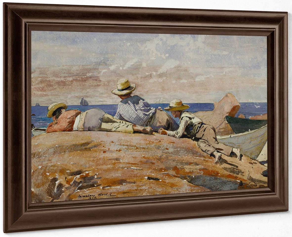 Three Boys On The Shore By Winslow Homer Fine Art Print