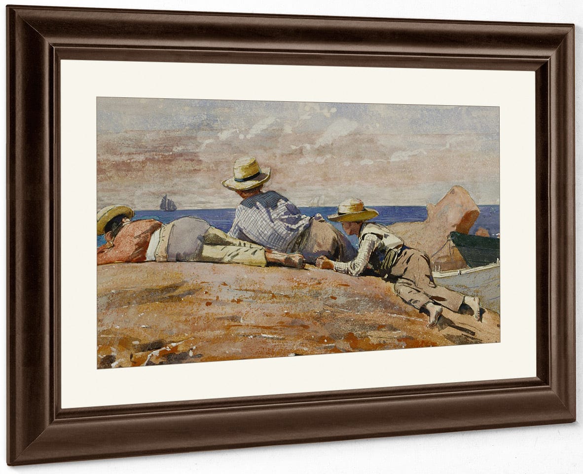 Three Boys On The Shore By Winslow Homer Fine Art Print