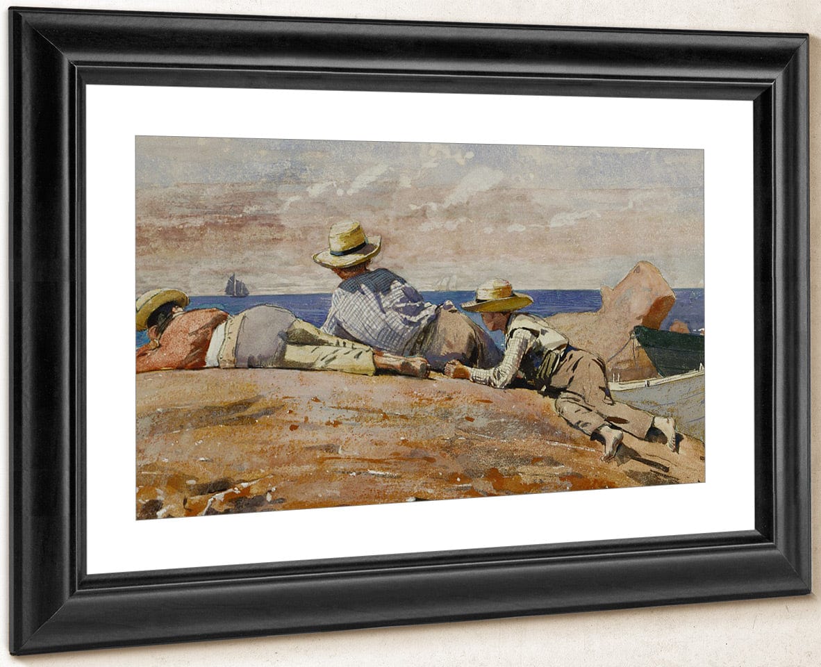 Three Boys On The Shore By Winslow Homer Fine Art Print