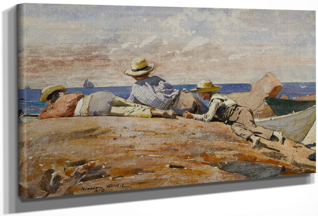 Three Boys On The Shore By Winslow Homer Fine Art Print