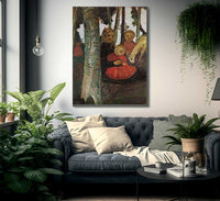 Three Children With Goat In The Birch Forest By Paula Modersohn Becker Fine Art Print