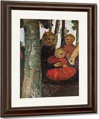Three Children With Goat In The Birch Forest By Paula Modersohn Becker Fine Art Print
