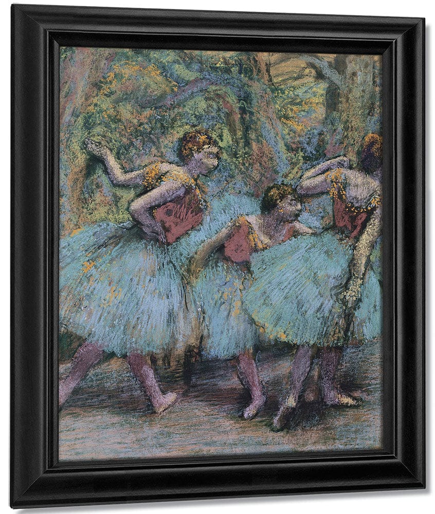 Three Dancers (Blue Tutus, Red Bodices) By Edgar Degas Fine Art Print