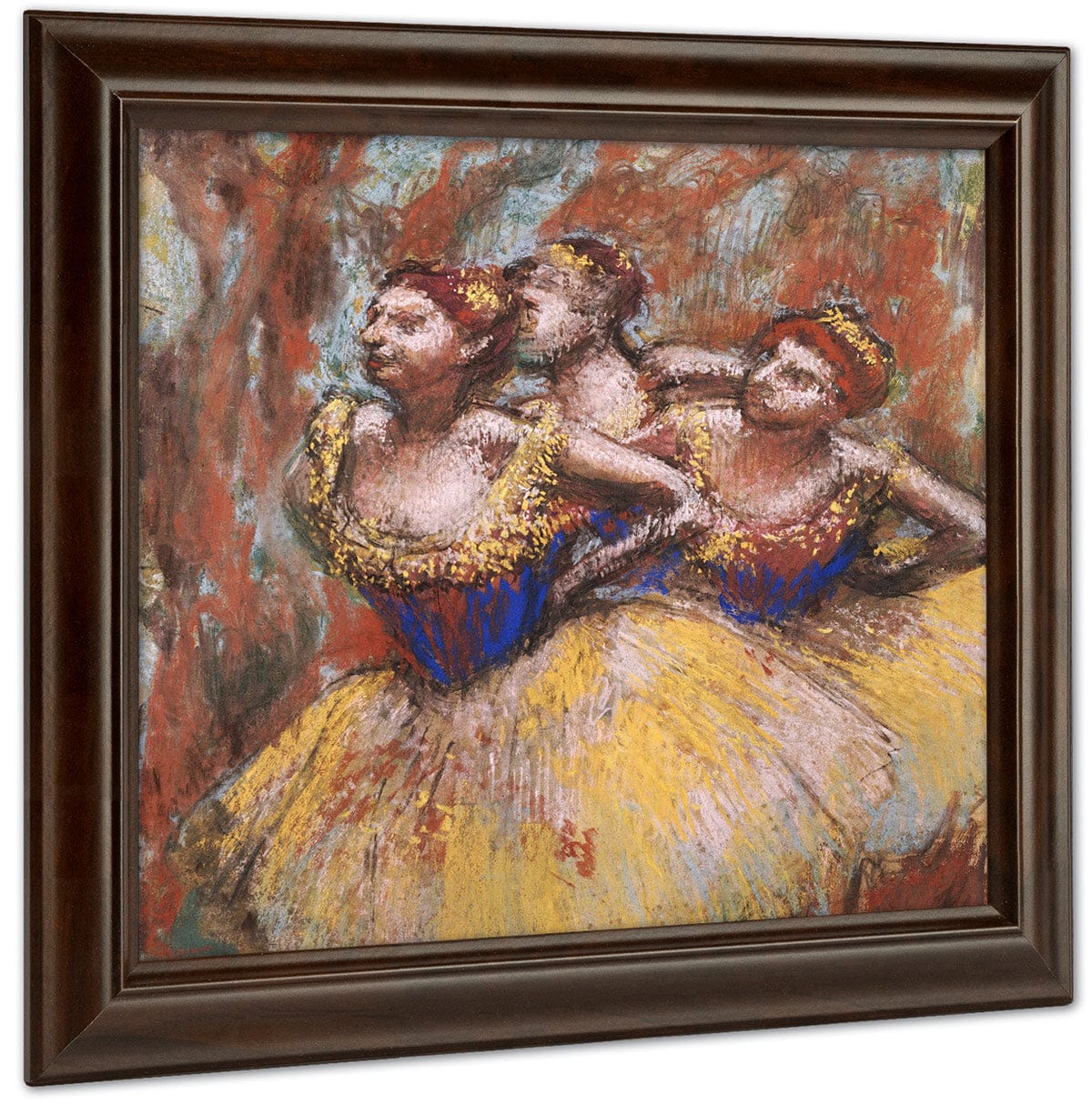 Three Dancers (Yellow Skirts, Blue Blouses) By Edgar Degas Fine Art Print