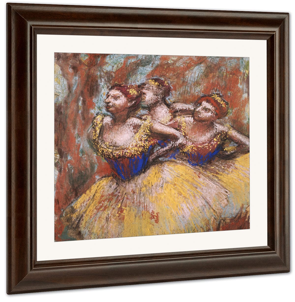 Three Dancers (Yellow Skirts, Blue Blouses) By Edgar Degas Fine Art Print