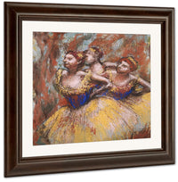 Three Dancers (Yellow Skirts, Blue Blouses) By Edgar Degas Fine Art Print