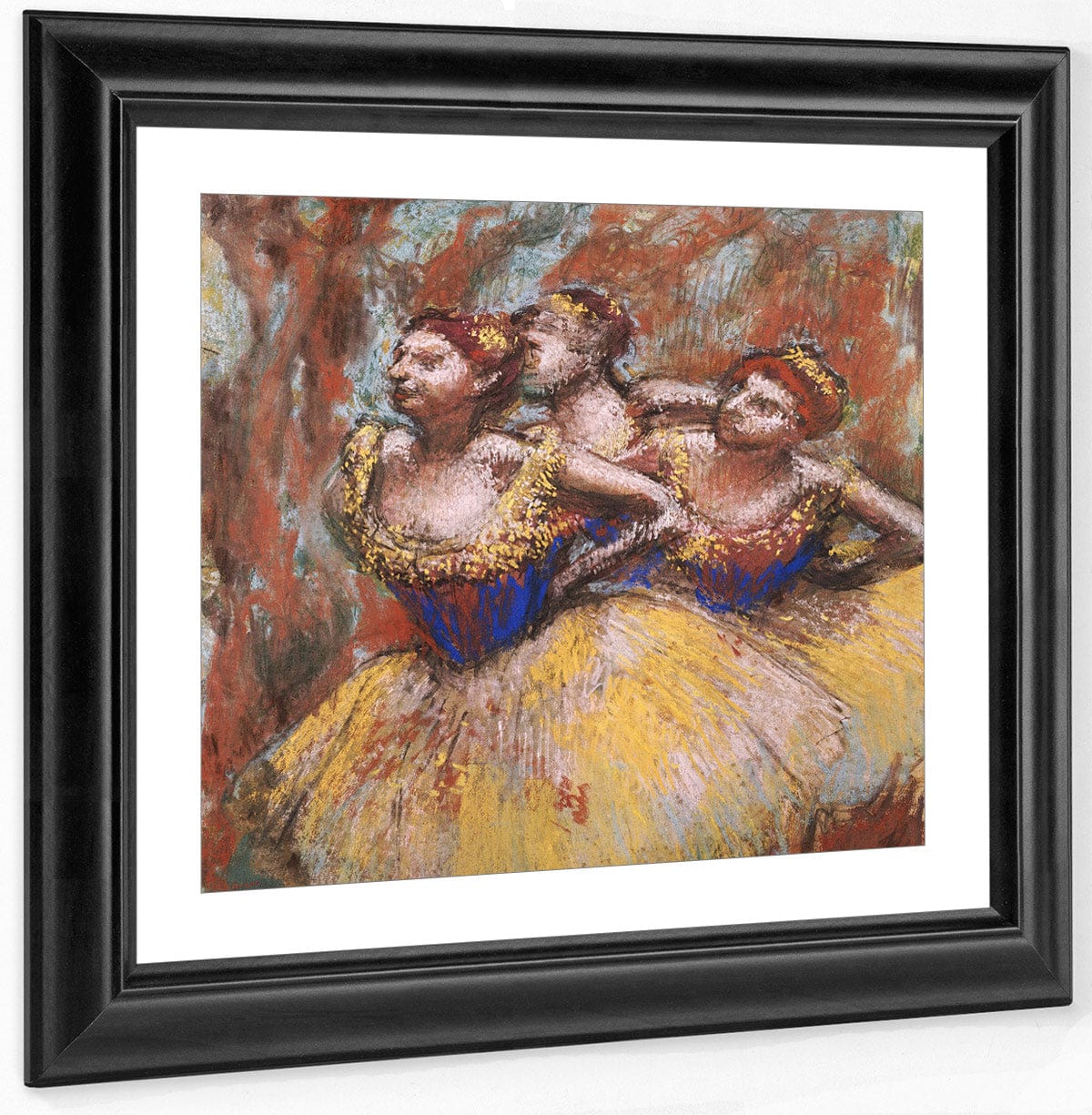 Three Dancers (Yellow Skirts, Blue Blouses) By Edgar Degas Fine Art Print