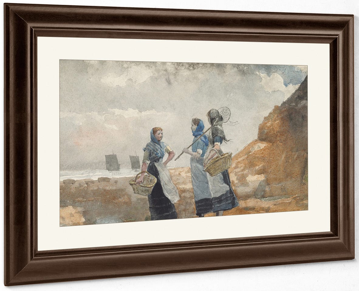 Three Fisher Girls, Tynemouth By Winslow Homer Fine Art Print