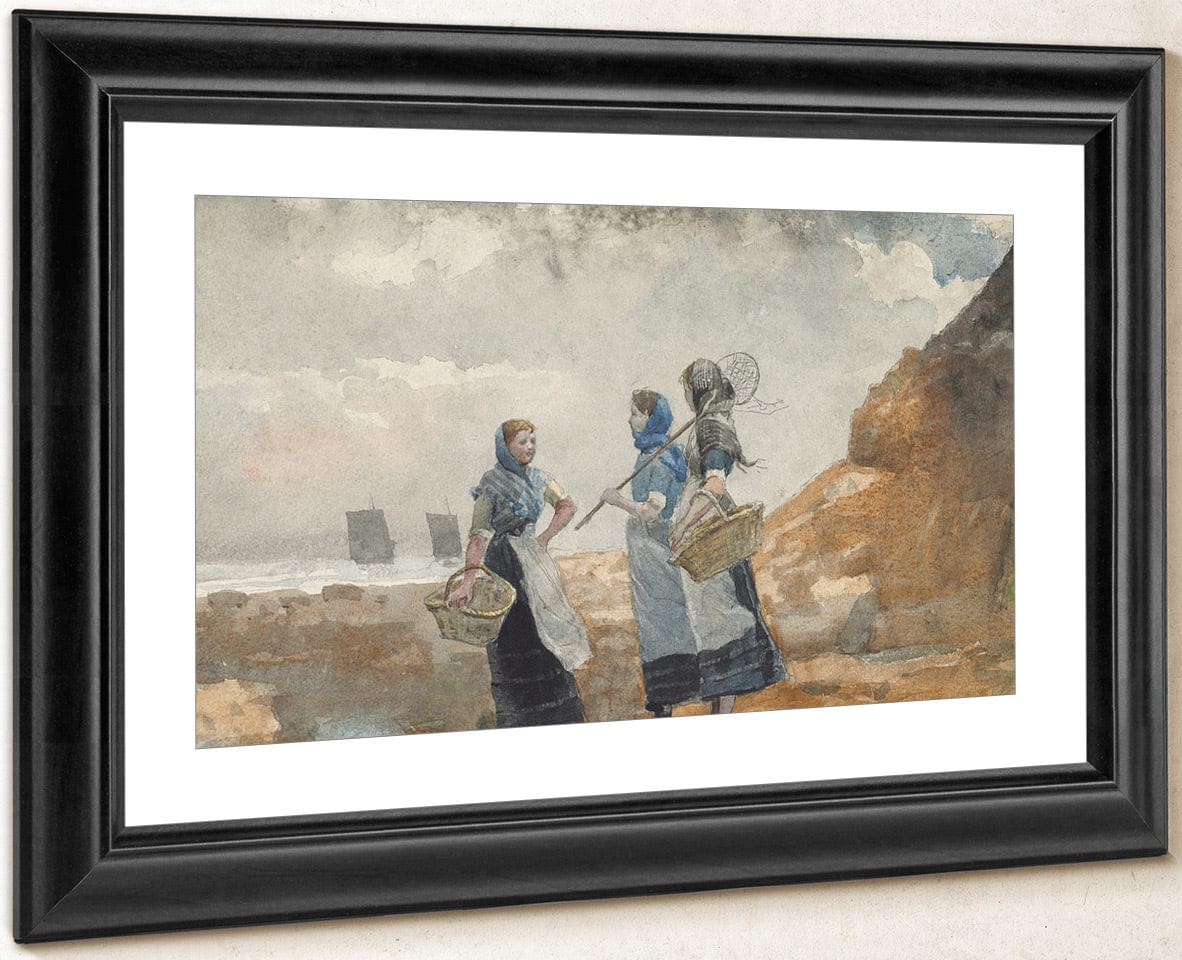 Three Fisher Girls, Tynemouth By Winslow Homer Fine Art Print